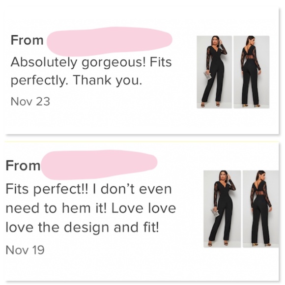 Lace Detail Black Elegant V-Neck Jumpsuit - Picture 9 of 13